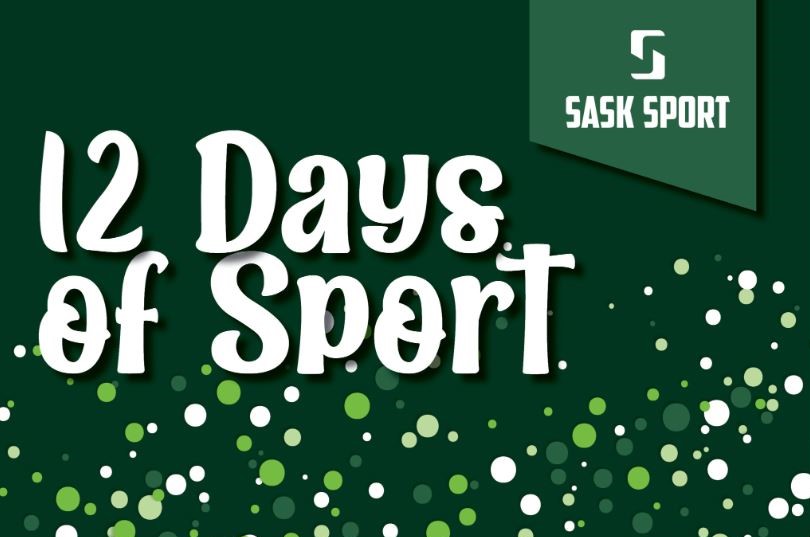 Dark green graphic with various coloured dots on the bottom of the image. It reads "12 Days of Sport"